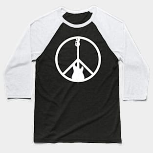 Bass Guitar Peace Sign Baseball T-Shirt